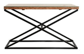 Live Edge X Design Table Industrial Console Table Rectangular 130x40x80cm